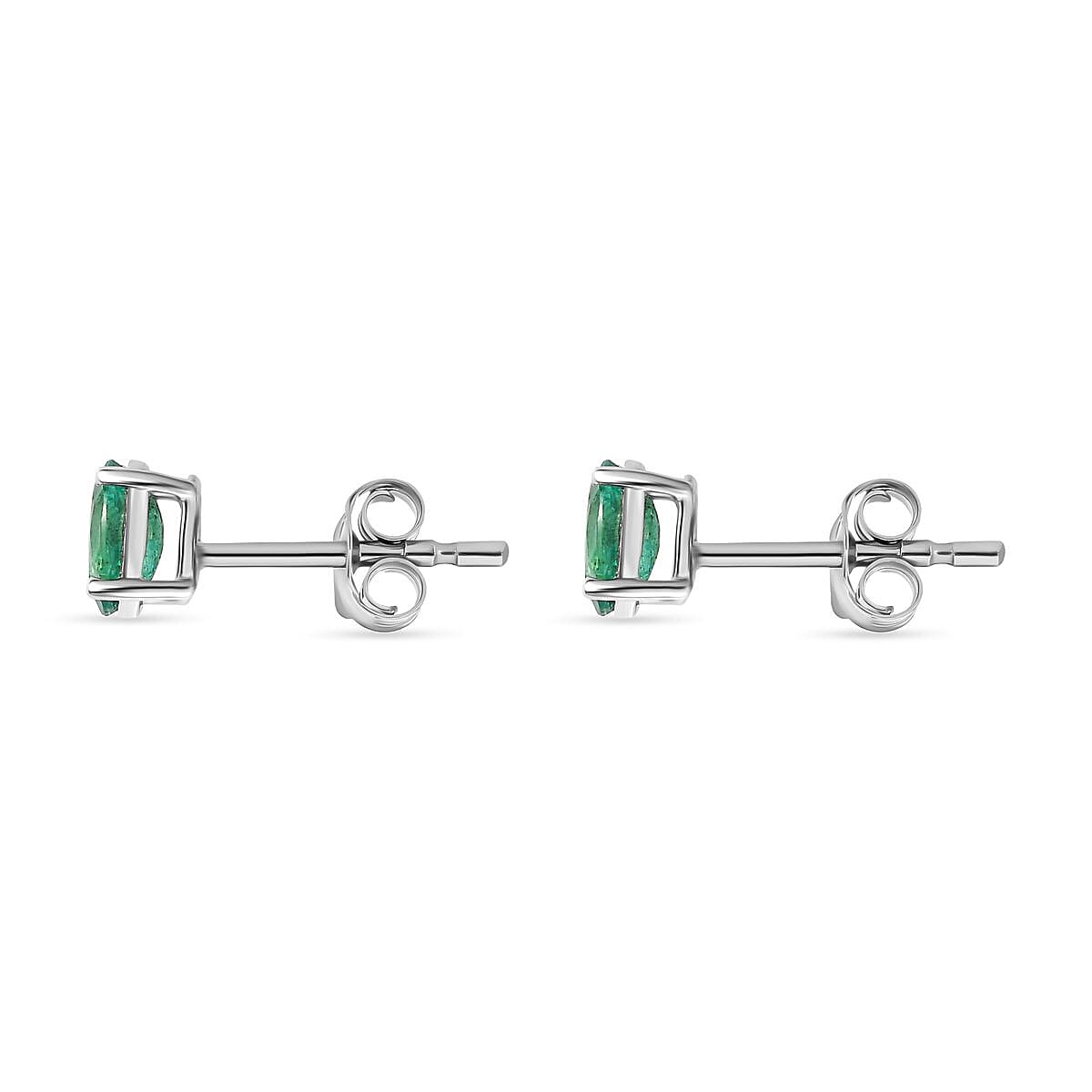 9K White Gold AAA Gemfields Emerald Stud Earrings 0.82 Ct 7763231 4