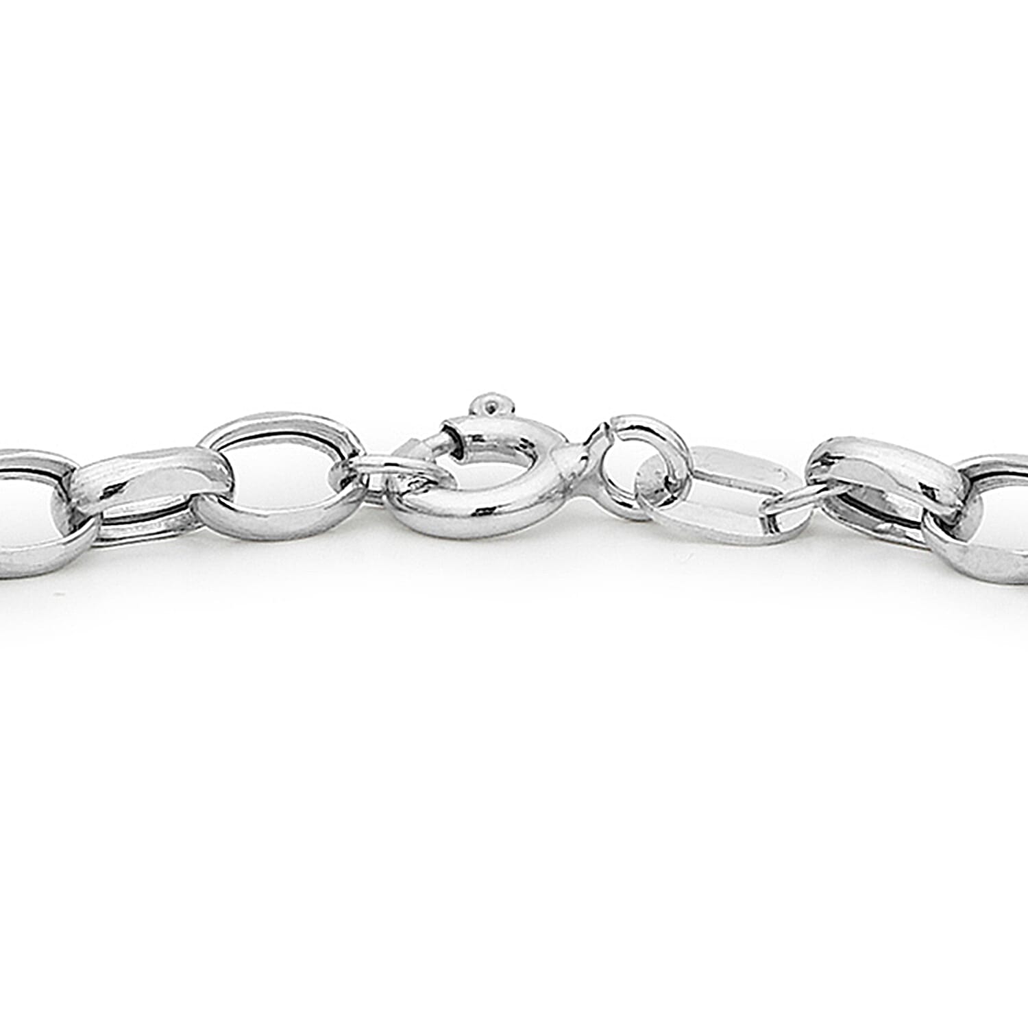 9K White Gold Hollow Oval Belcher Anklet 10 Inch 7328632 2