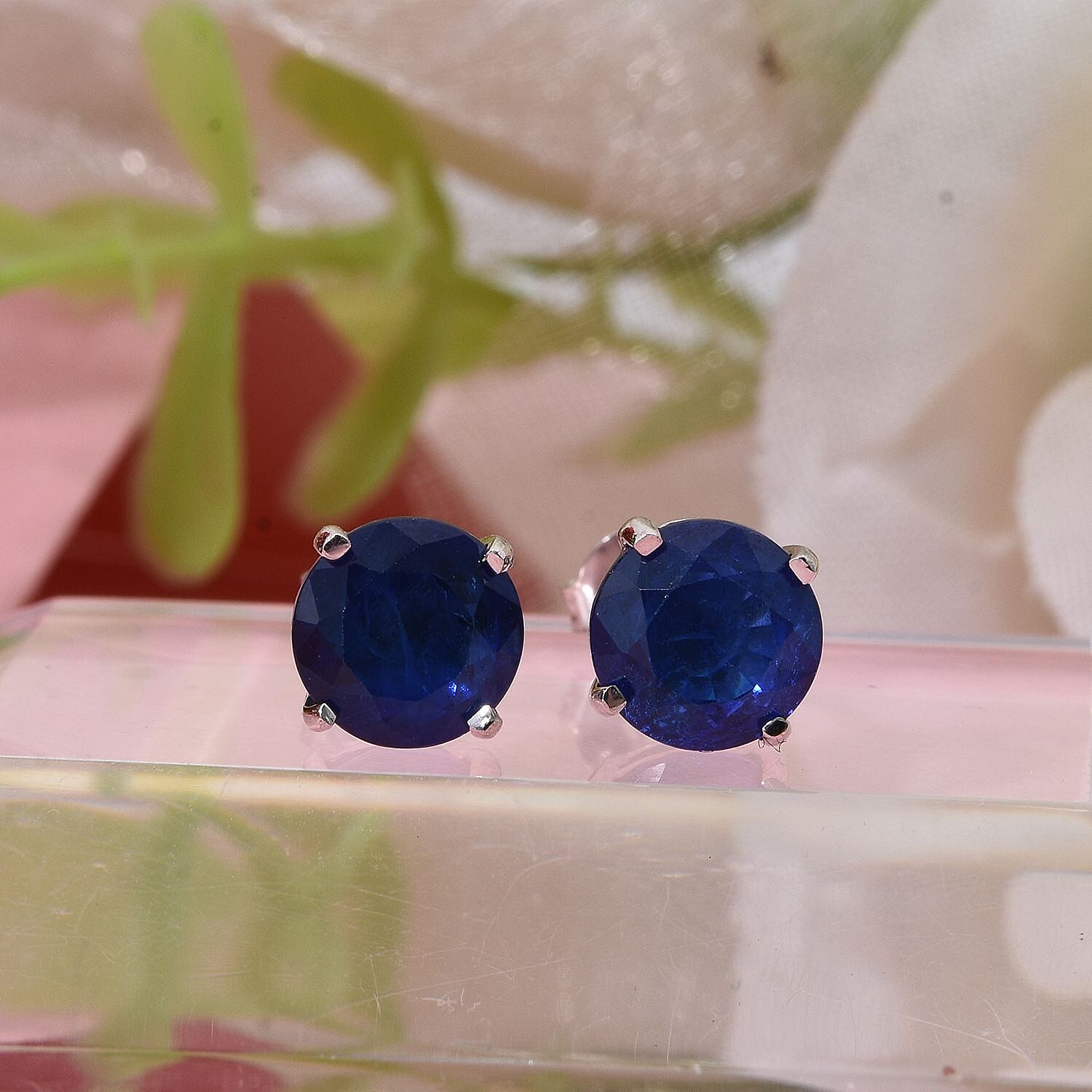 9K White Gold Premium Vietnamese Cobalt Blue Spinel Earring with Push Back 2 Ct. 8021867 1