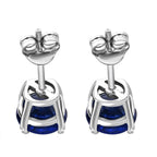 9K White Gold Premium Vietnamese Cobalt Blue Spinel Earring with Push Back 2.00 Ct.