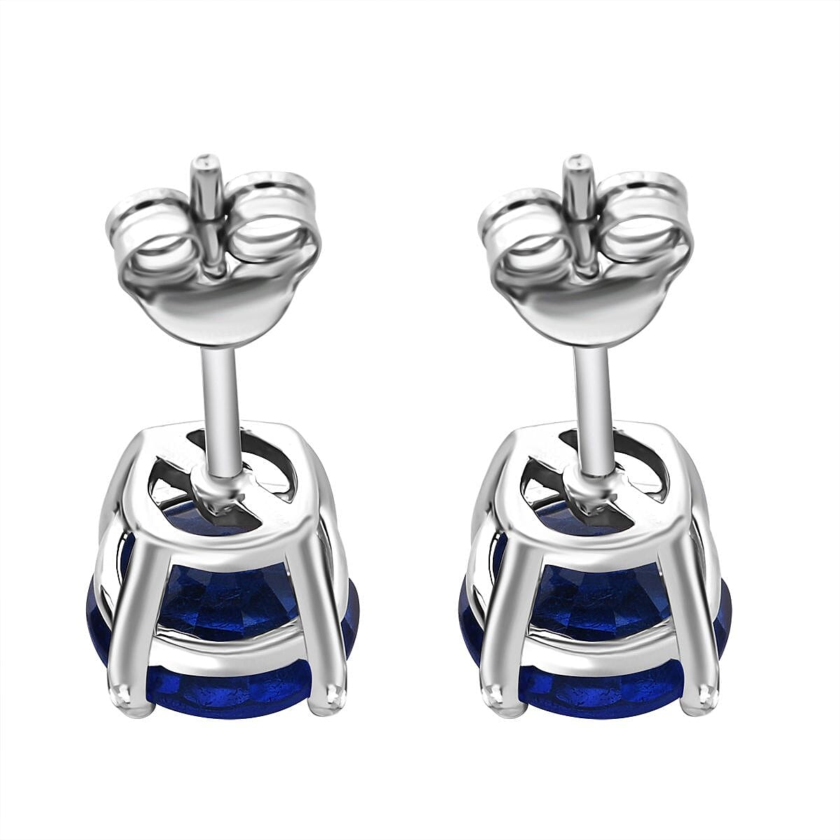 9K White Gold Premium Vietnamese Cobalt Blue Spinel Earring with Push Back 2 Ct. 8021867 4
