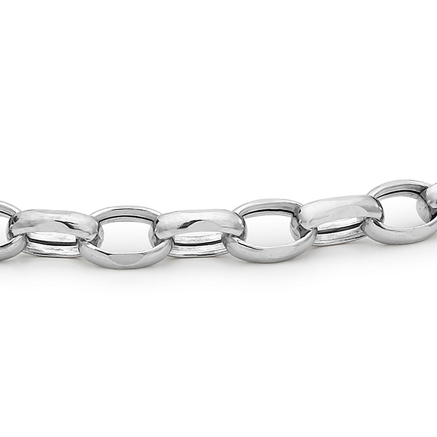 9K White Gold Hollow Oval Belcher Bracelet 7.5 Inch 7328631 1