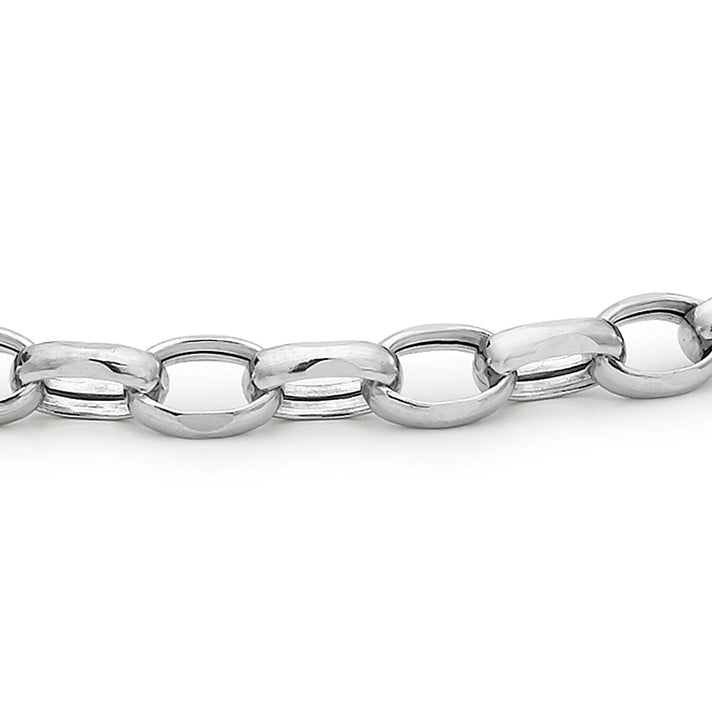 9K White Gold Hollow Oval Belcher Bracelet 7.5 Inch 7328631 2