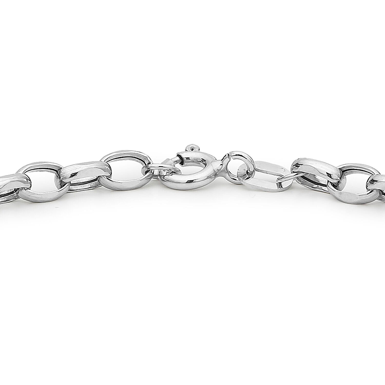 9K White Gold Hollow Oval Belcher Bracelet 7.5 Inch 7328631 2