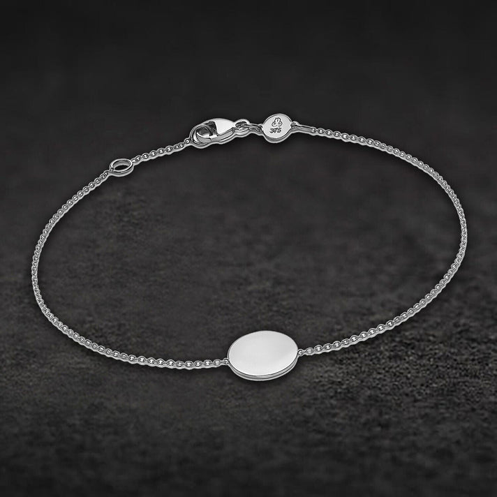 9K White Gold 10mm Disc Adjustable Bracelet 7 Inch to 7.5 Inch 7457295 2