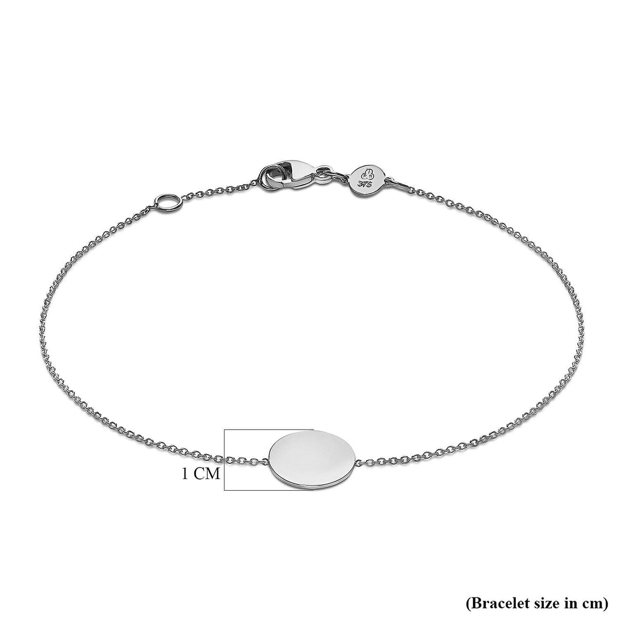 9K White Gold 10mm Disc Adjustable Bracelet 7 Inch to 7.5 Inch 7457295 2