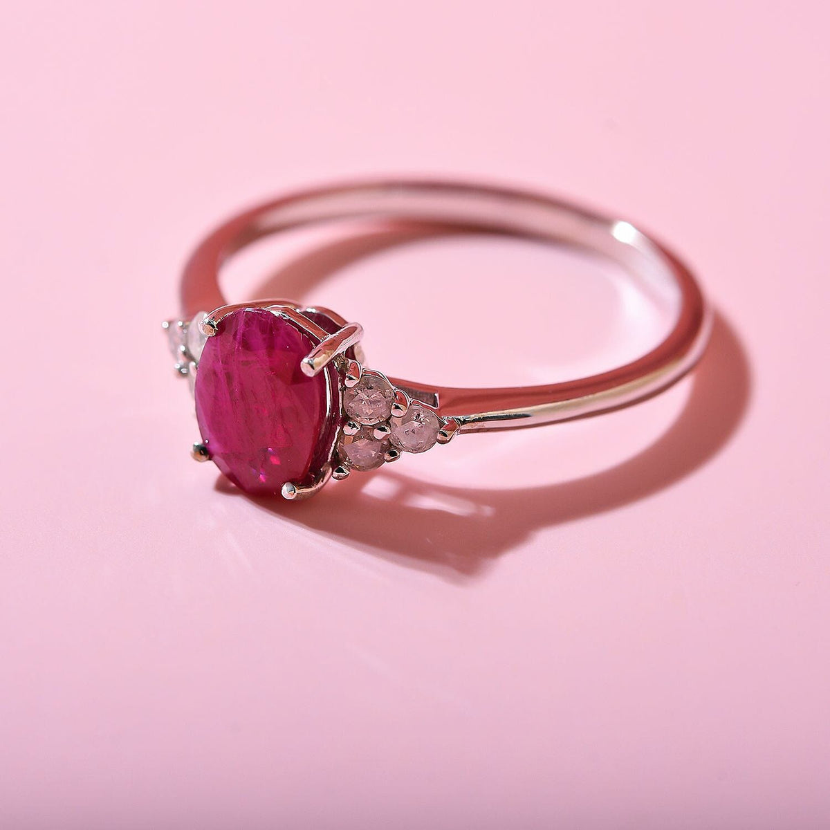 9K White Gold Ruby and Diamond (I3/G-H) Ring 1.10 Ct 7437175 4