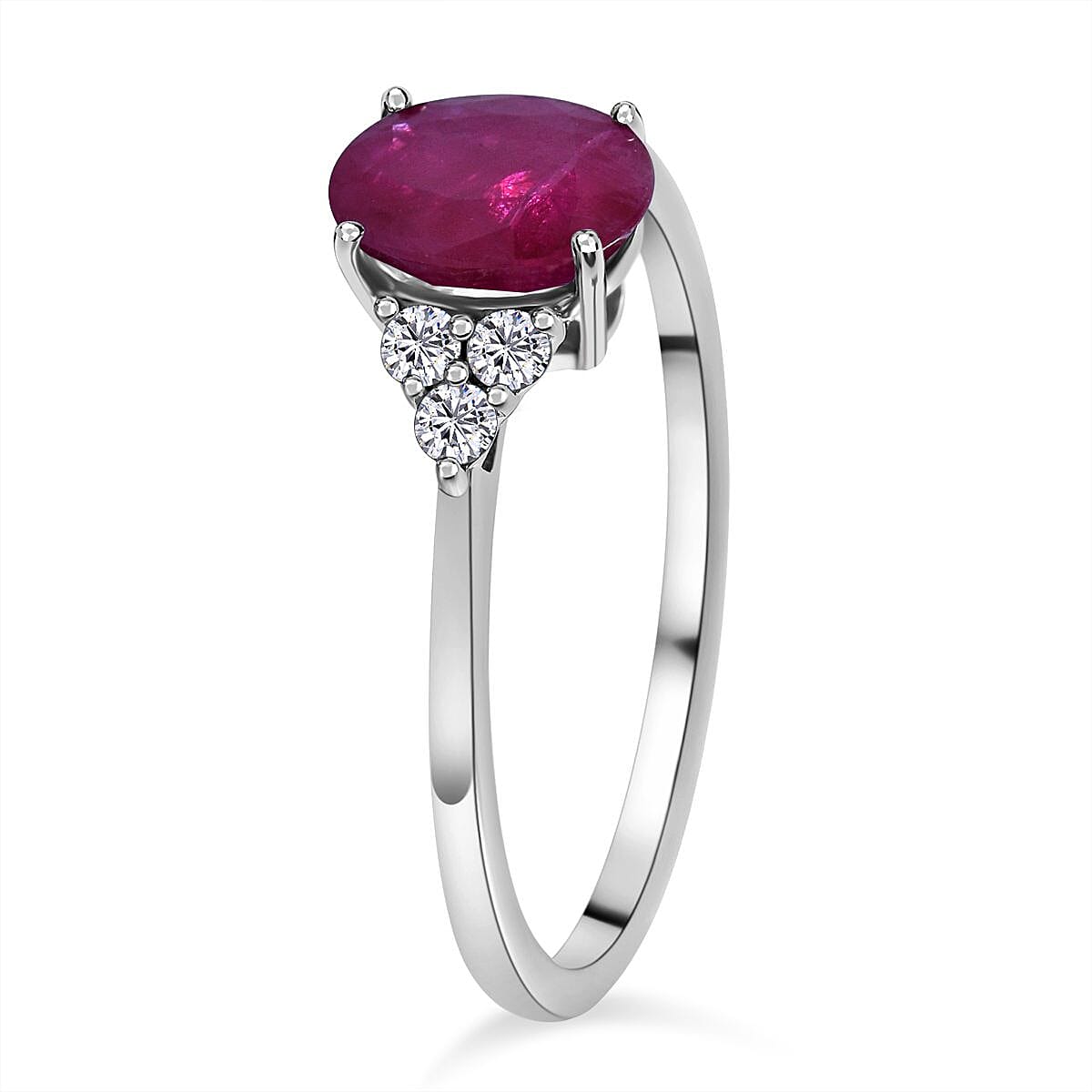 9K White Gold Ruby and Diamond (I3/G-H) Ring 1.10 Ct 7437175 8
