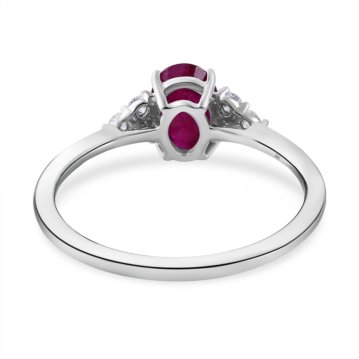 9K White Gold Ruby and Diamond (I3/G-H) Ring 1.10 Ct 7437175 10