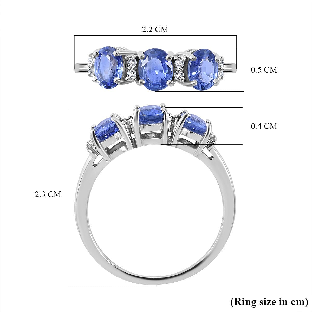9K White Gold Ceylon Sapphire and Diamond Ring 1.23 Ct. 7257504 11