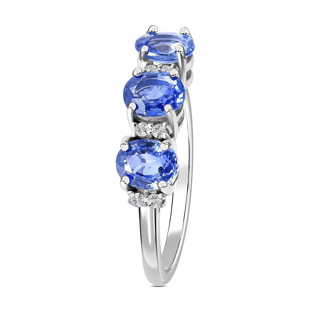 9K White Gold Ceylon Sapphire and Diamond Ring 1.23 Ct. 7257504 8