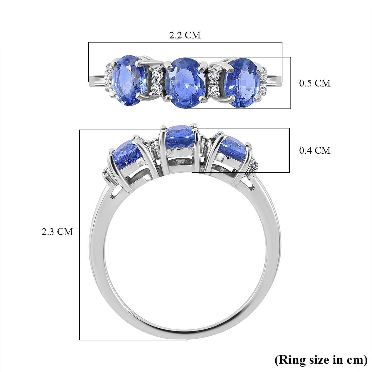 9K White Gold Ceylon Sapphire and Diamond Ring 1.23 Ct. 7257504 12