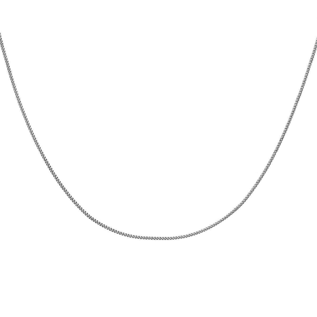 20 Diamond Cut Curb Chain 16 Inch in 9K White Gold 7590739 2