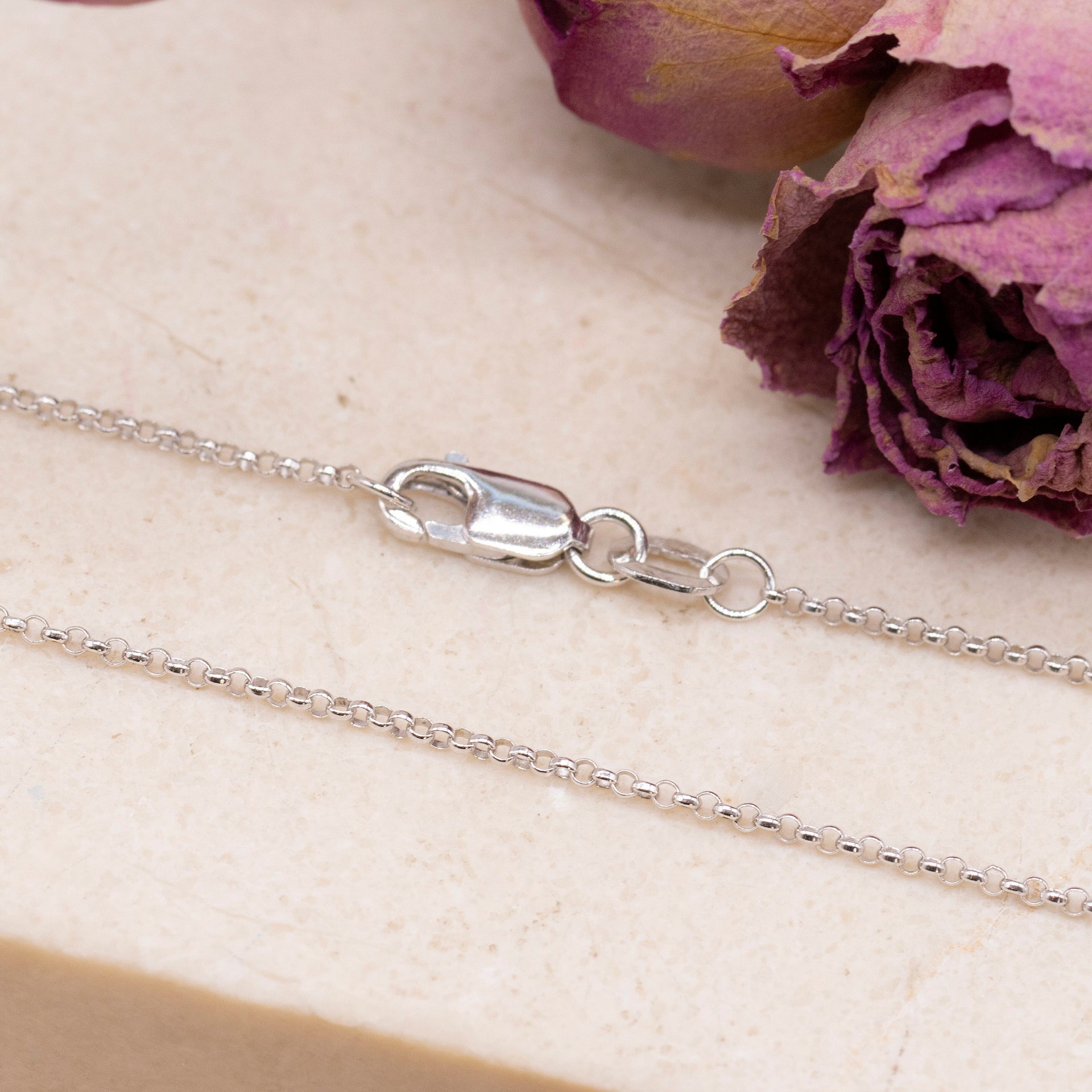 1.2mm Round Belcher Chain 16 Inch in 9K White Gold 7591492 3