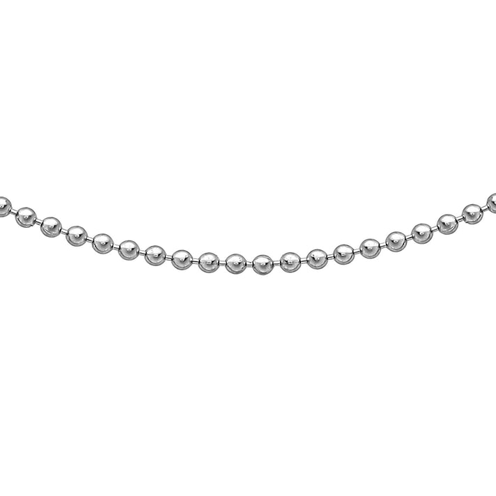 1mm Ball Chain 16 Inch in 9K White Gold 7586262 1