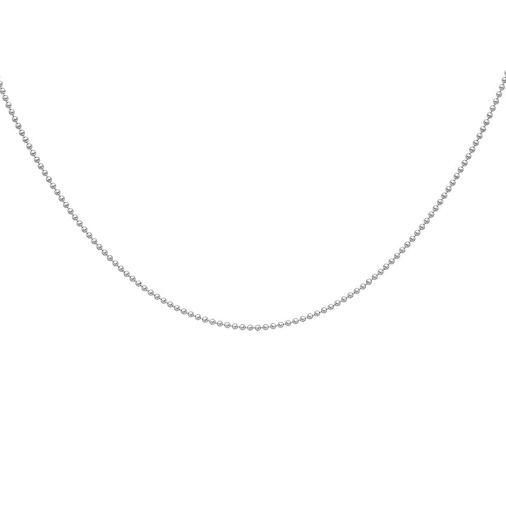 1mm Ball Chain 16 Inch in 9K White Gold 7586262 2