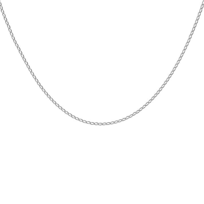 Open Curb Chain 18 Inch in 9K White Gold 7592236 1