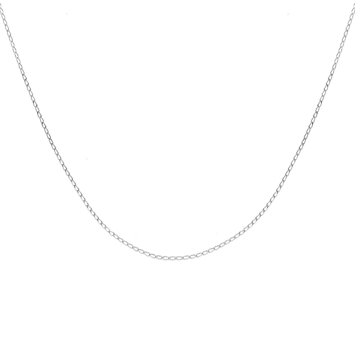 Open Curb Chain 18 Inch in 9K White Gold 7592236 1