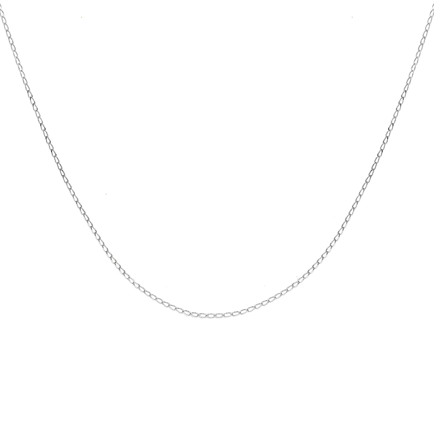 Open Curb Chain 18 Inch in 9K White Gold 7592236 1