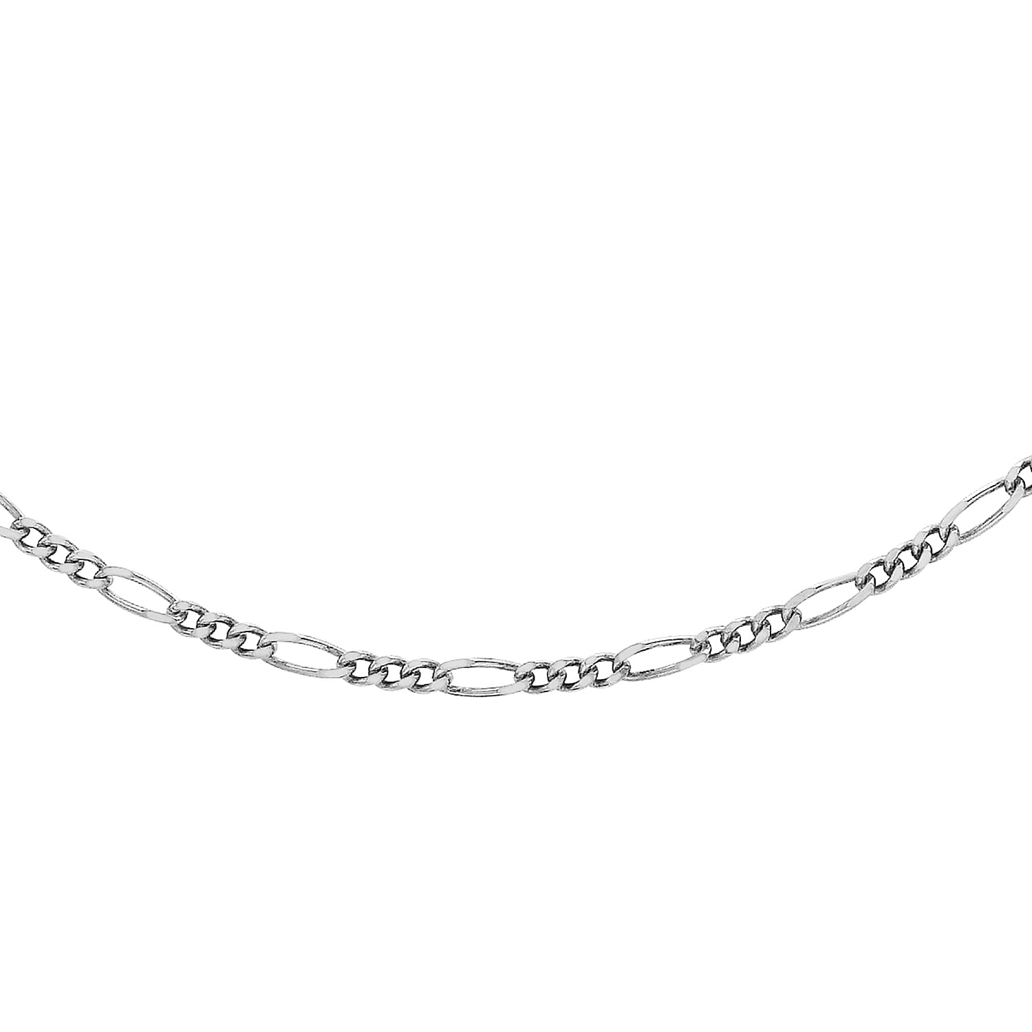 Diamond Cut Figaro Chain 16 Inch in 9K White Gold 7590704 0