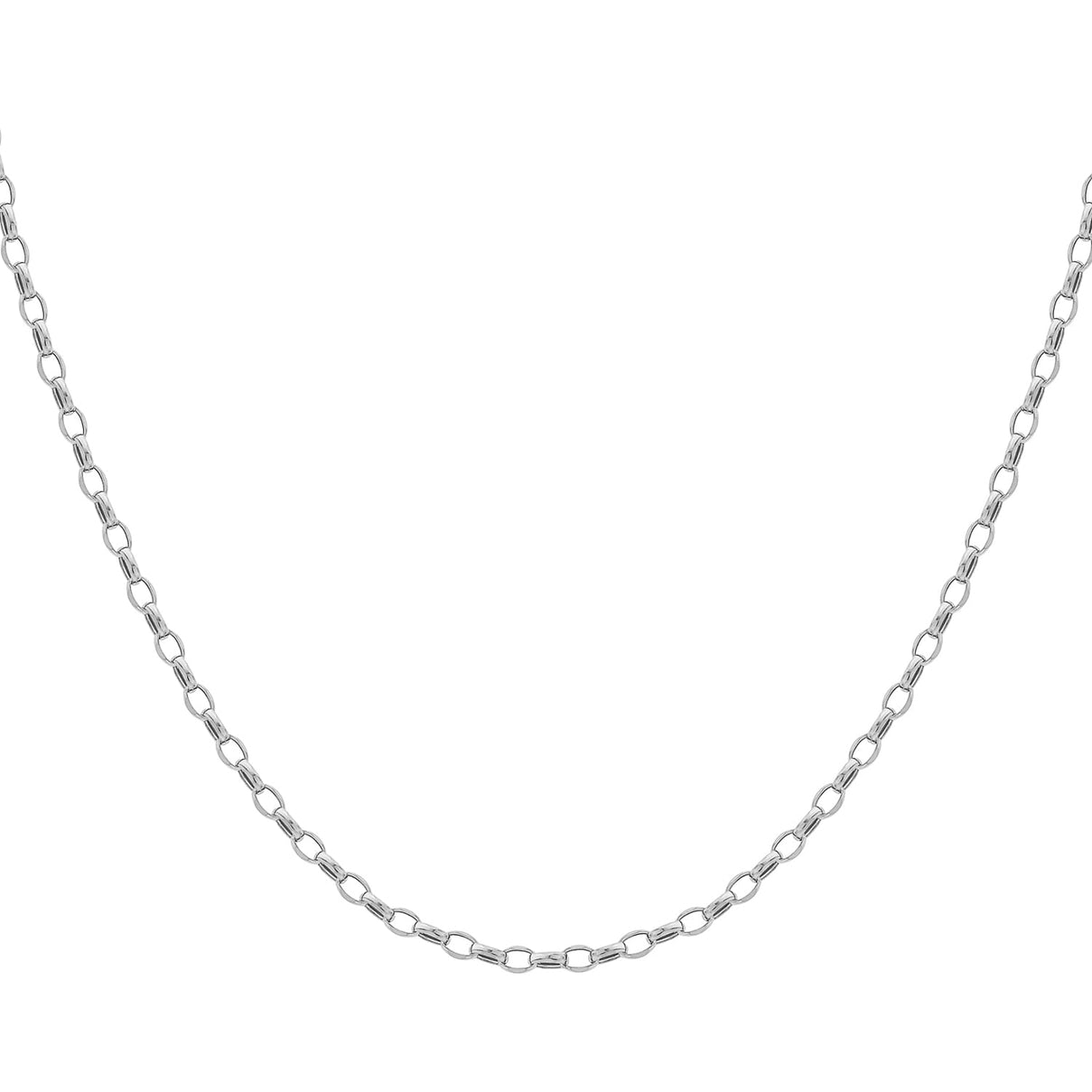 Oval Belcher Chain 16 Inch in 9K White Gold 7590992 1