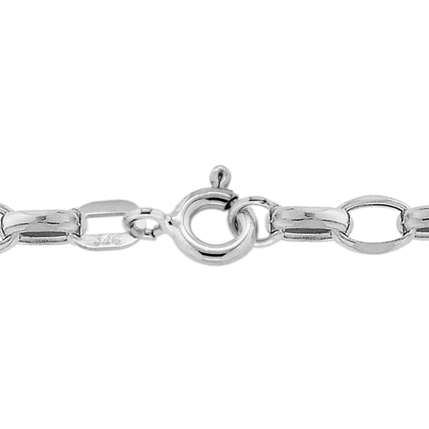 Oval Belcher Chain 16 Inch in 9K White Gold 7590992 2