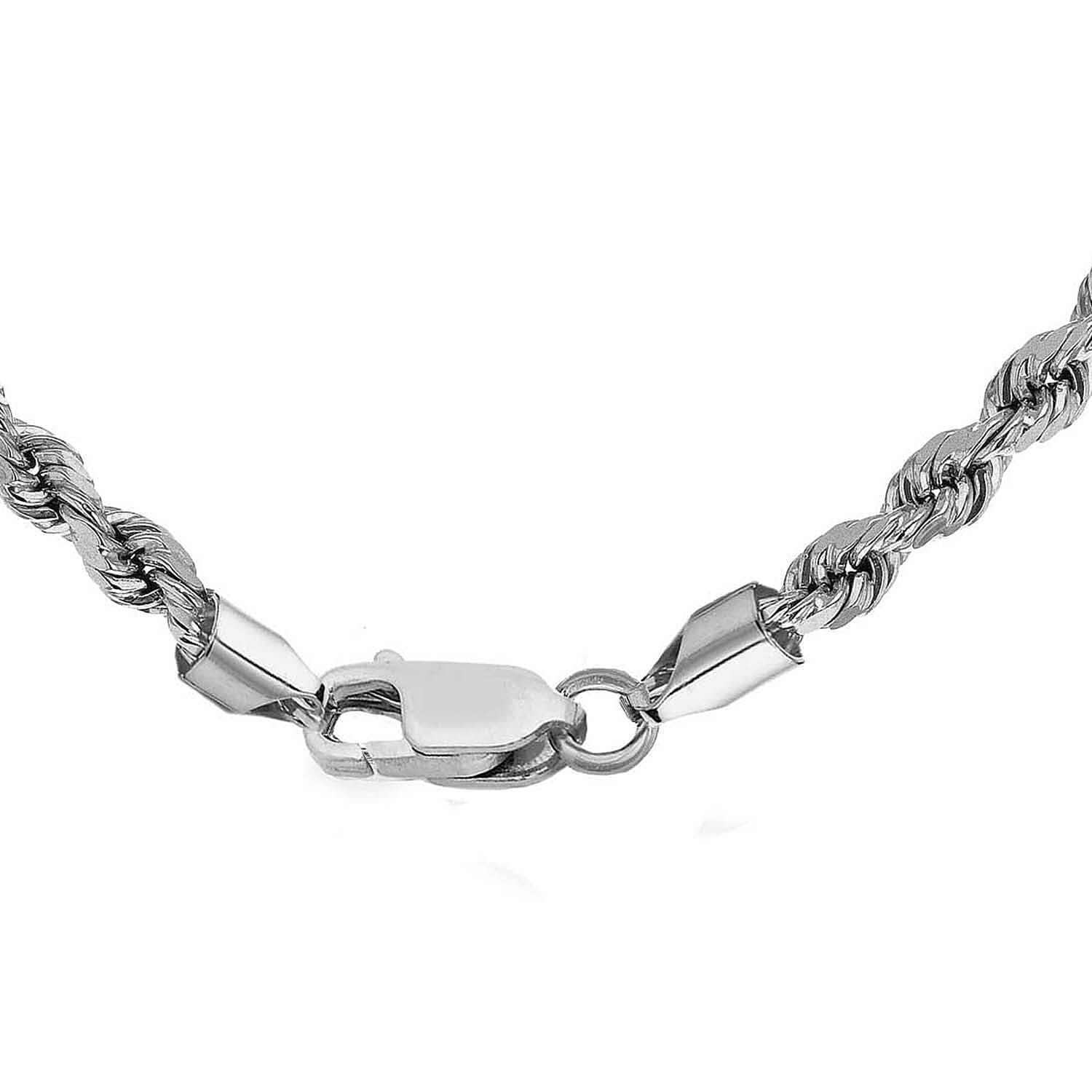 Diamond Cut Rope Chain 16 Inch in 9K White Gold 5.4g 7586034 2