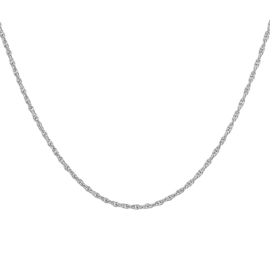 9K White Gold  Chain (Size - 18),  Gold Wt. 0.35 Gms