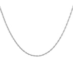 9K White Gold  Chain (Size - 18),  Gold Wt. 0.35 Gms