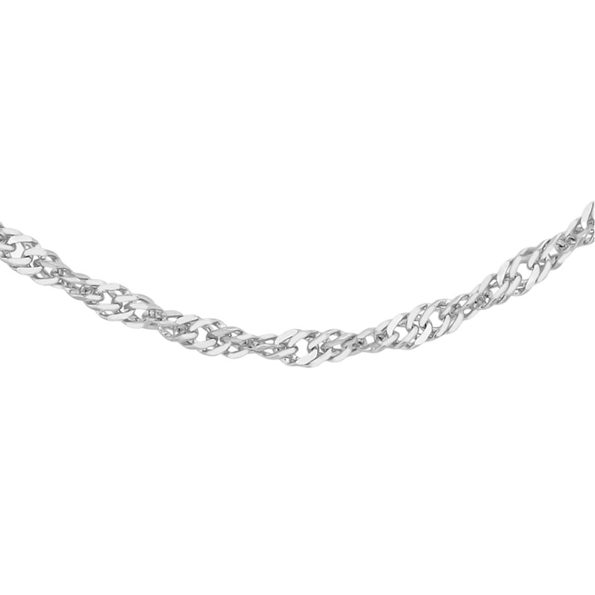9K White Gold Twist Curb Chain (Size - 18),  Gold Wt. 0.64 Gms 8024965 1