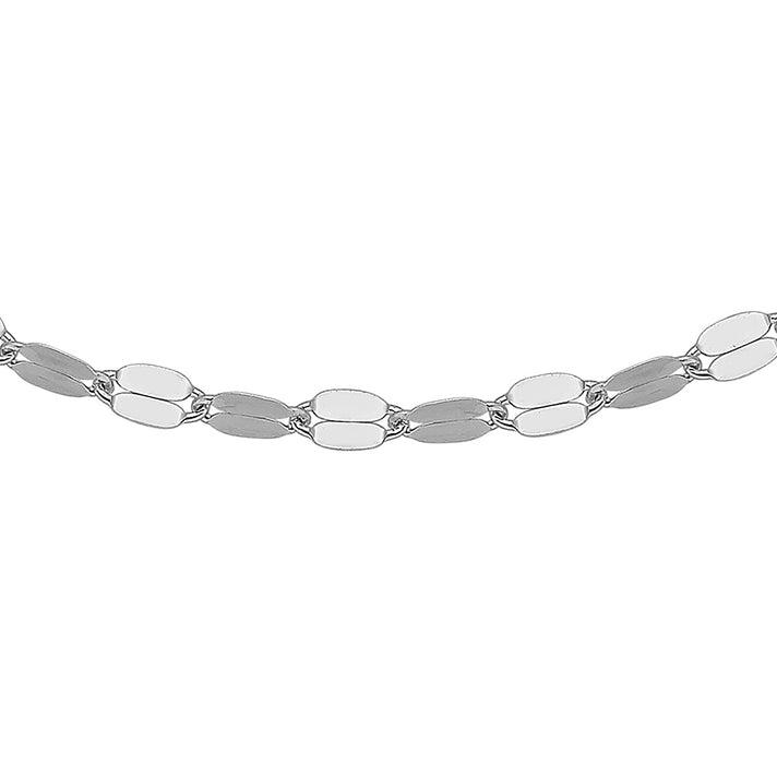 1.8mm Forzatina Chain 16 Inch-18 Inch  in 9K White Gold 7581541 1