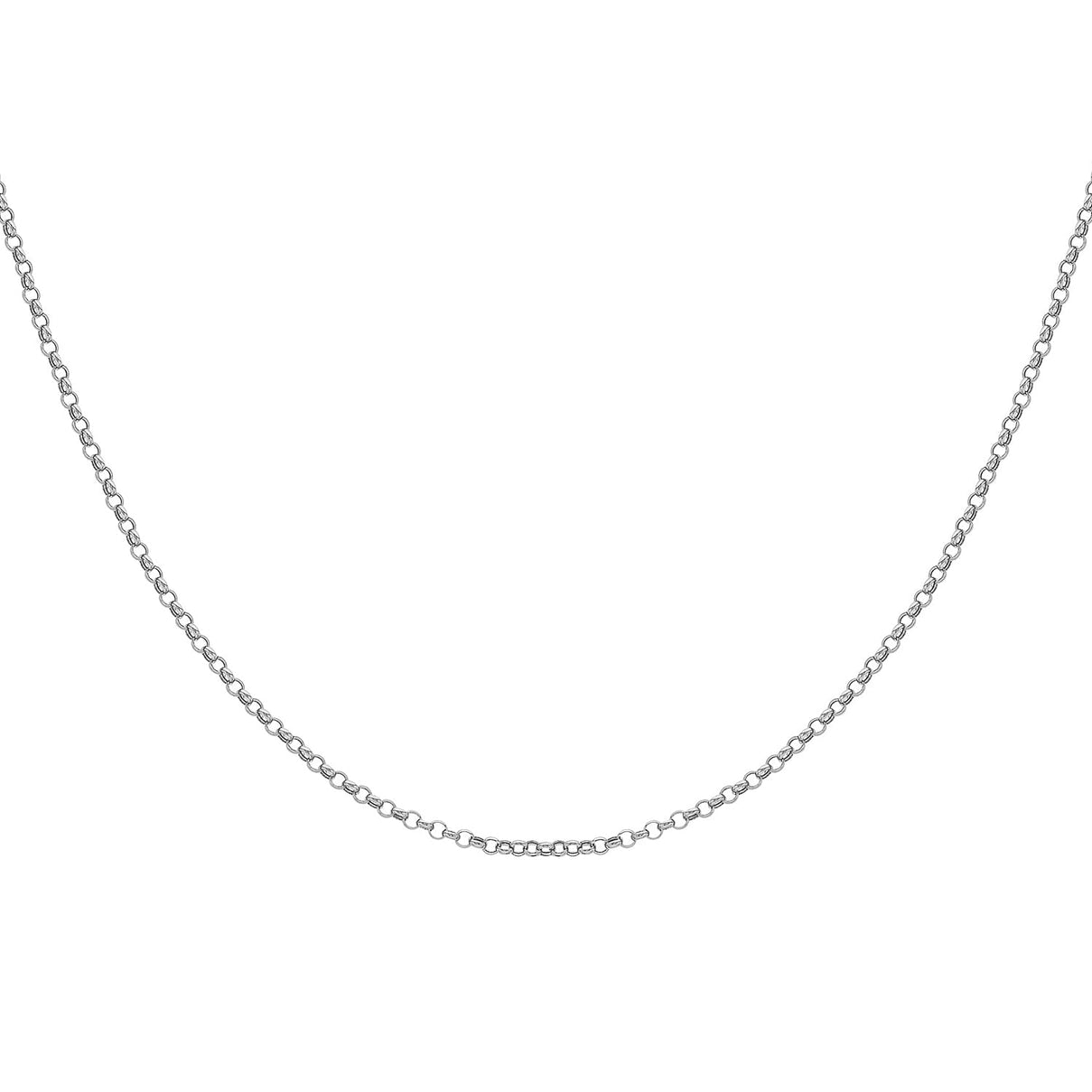 1.2mm Round Belcher Chain 18 Inch in 9K White Gold 7591489 0