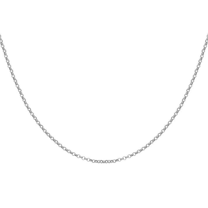 1.2mm Round Belcher Chain 18 Inch in 9K White Gold 7591489 1