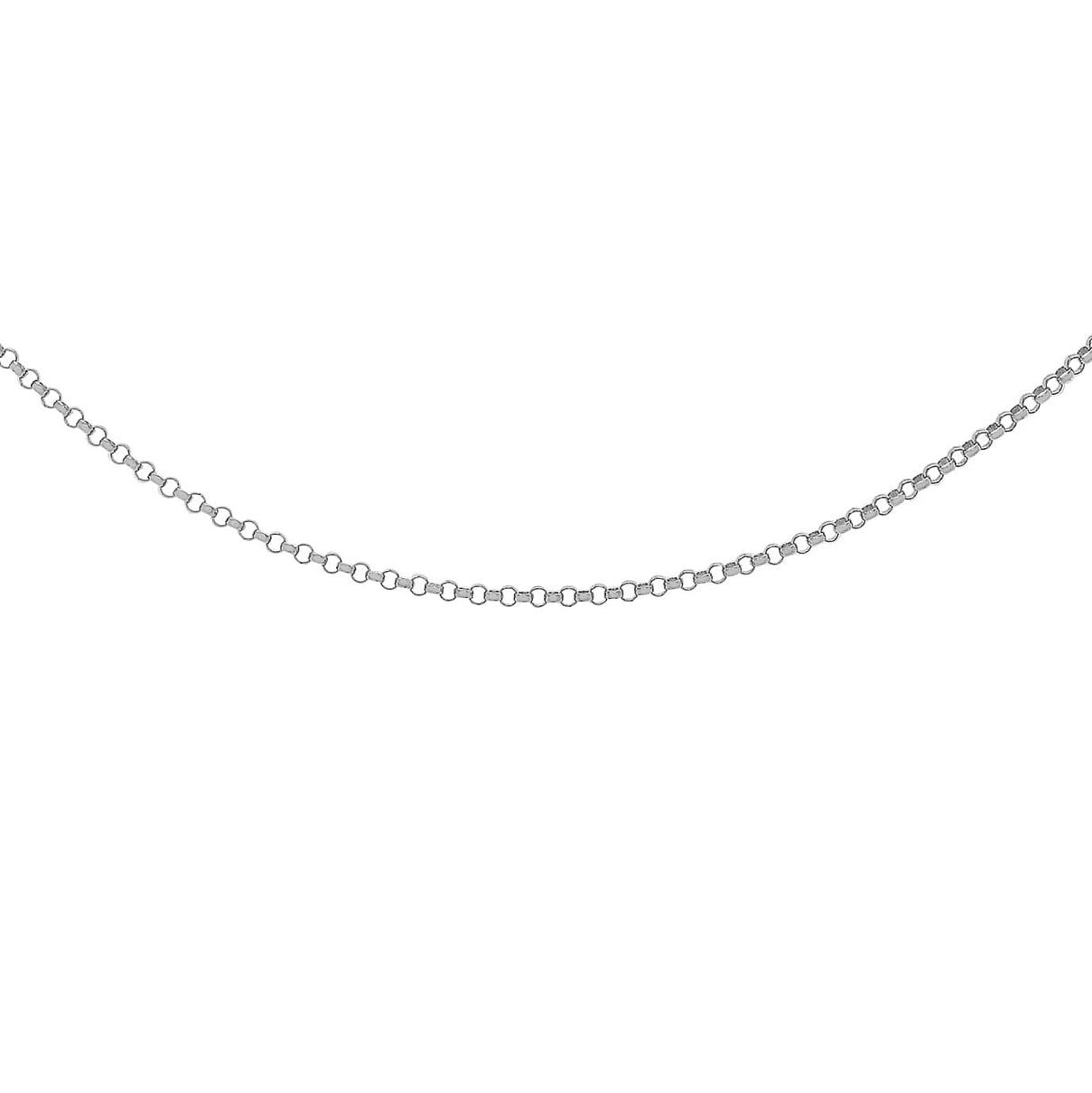 1.2mm Round Belcher Chain 18 Inch in 9K White Gold 7591489 3