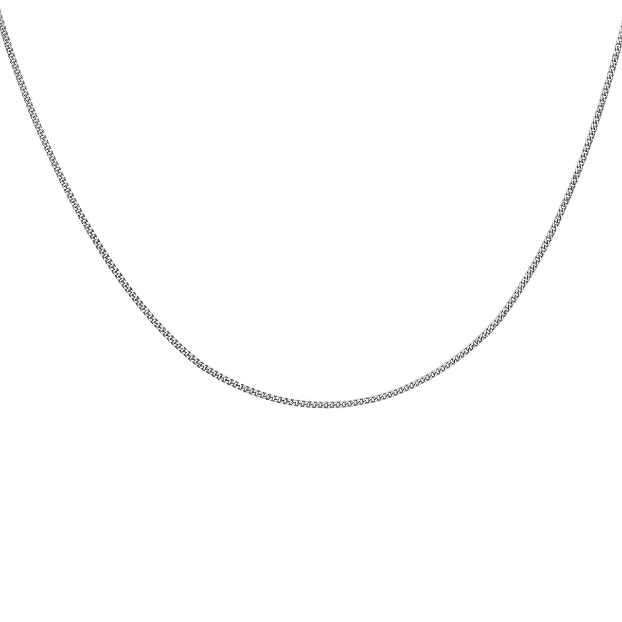Diamond Cut Curb Chain 16 Inch-18 Inch in 9K White Gold 7594290 1