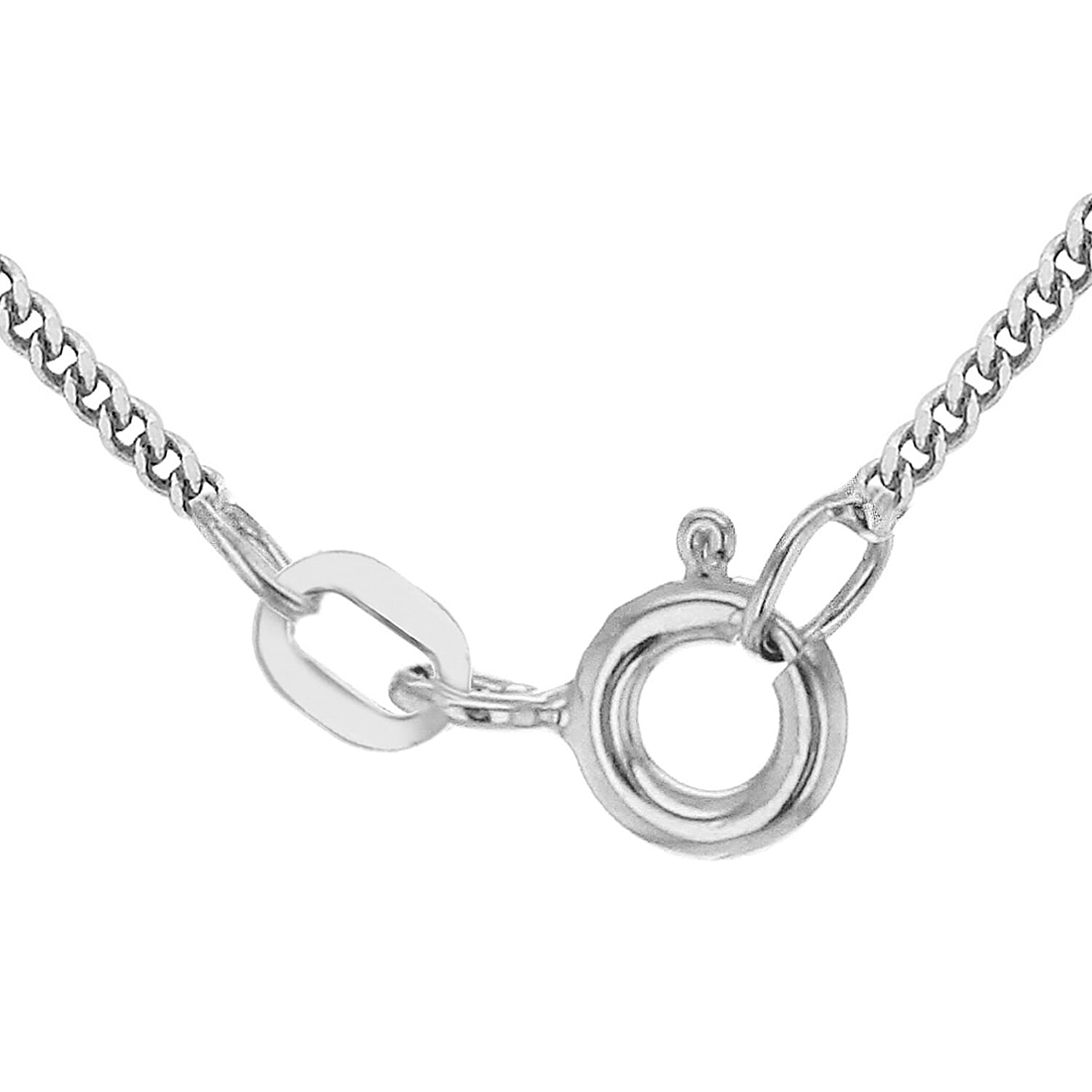 Diamond Cut Curb Chain 16 Inch-18 Inch in 9K White Gold 7594290 2