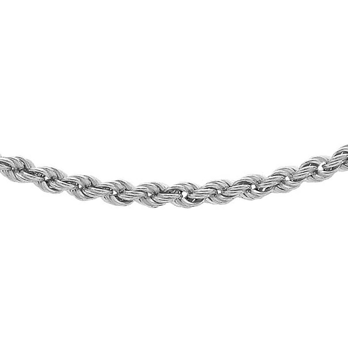 2mm Hollow Rope Chain 18 Inch in 9K White Gold 7581532 3
