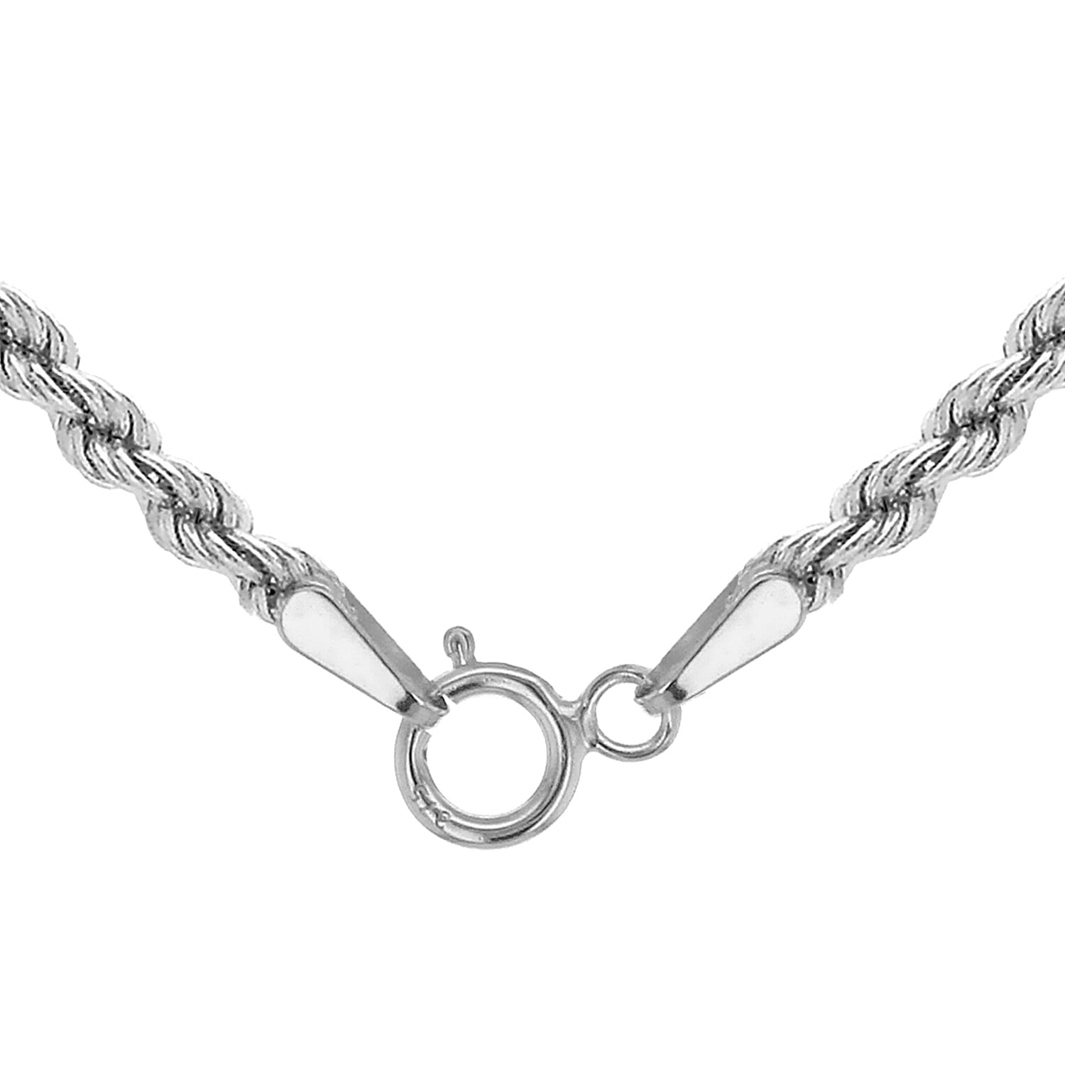 2mm Hollow Rope Chain 18 Inch in 9K White Gold 7581532 4