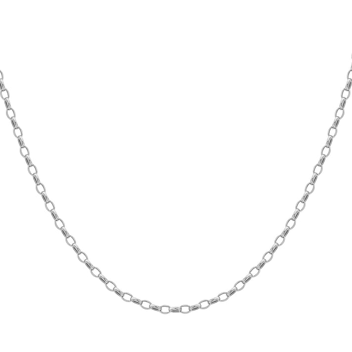 Oval Belcher Chain 18 Inch in 9K White Gold 7590987 2