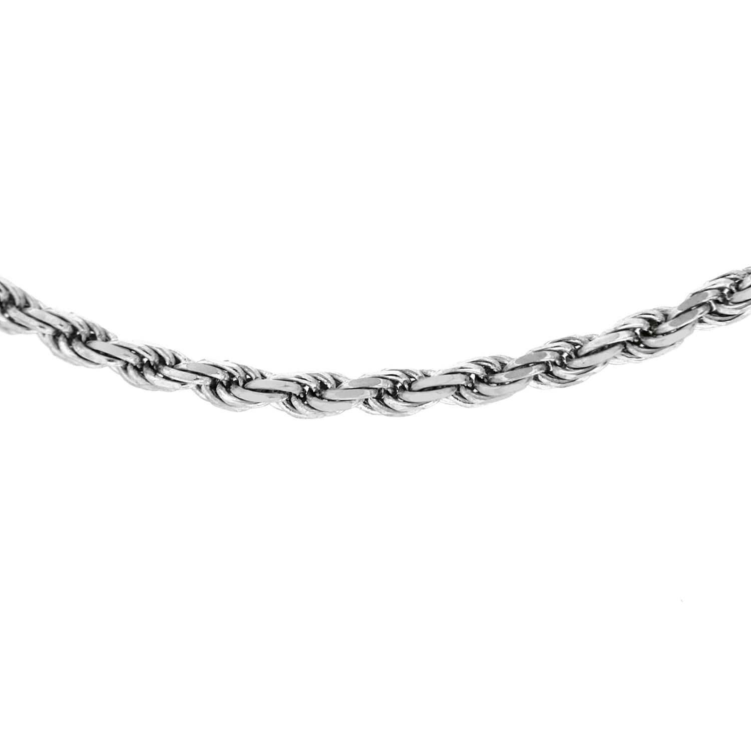 Diamond Cut Rope Chain 18 Inch in 9K White Gold 7586086 0