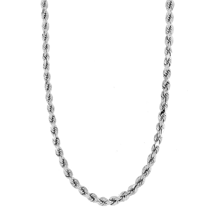 Diamond Cut Rope Chain 18 Inch in 9K White Gold 7586086 2