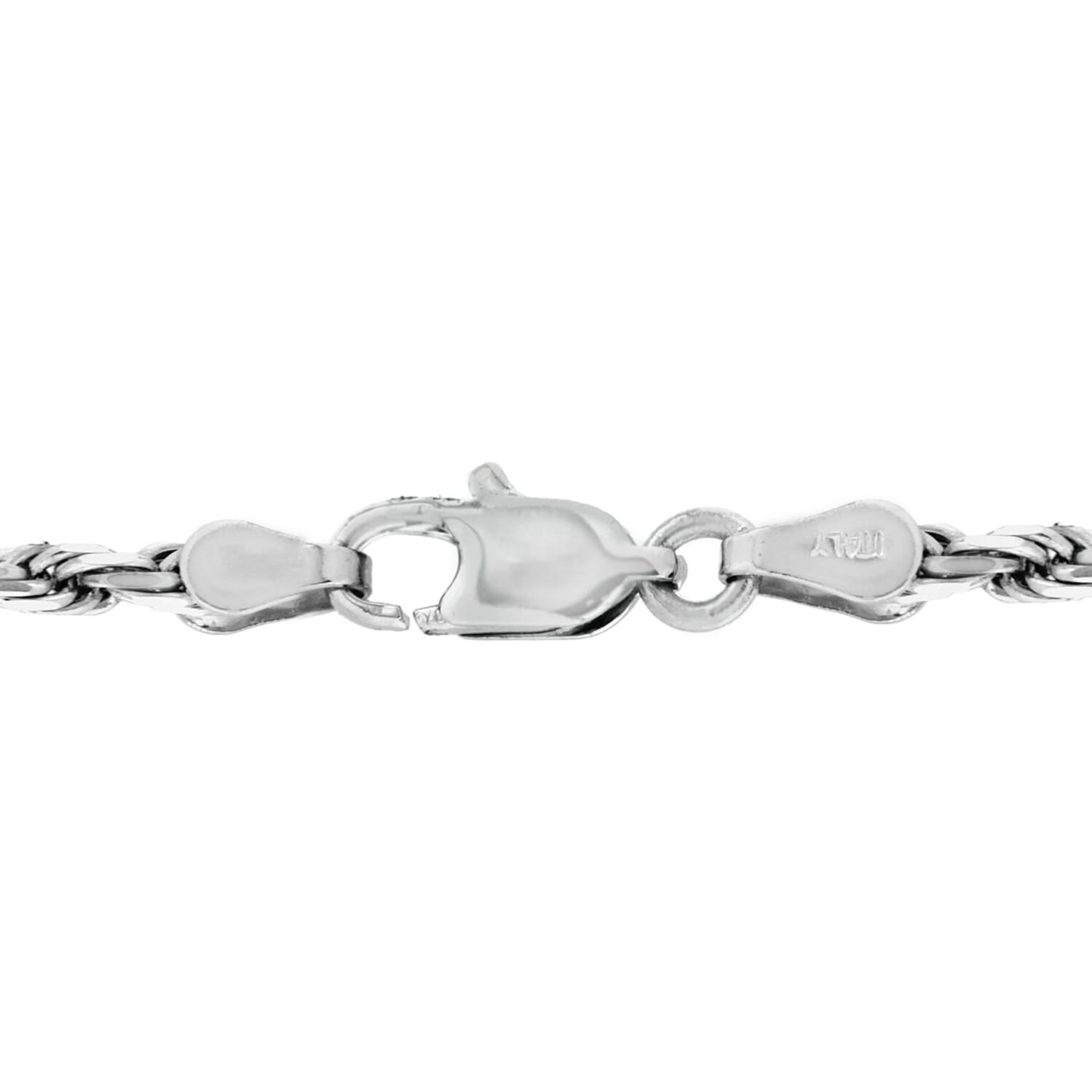 Diamond Cut Rope Chain 18 Inch in 9K White Gold 7586086 2