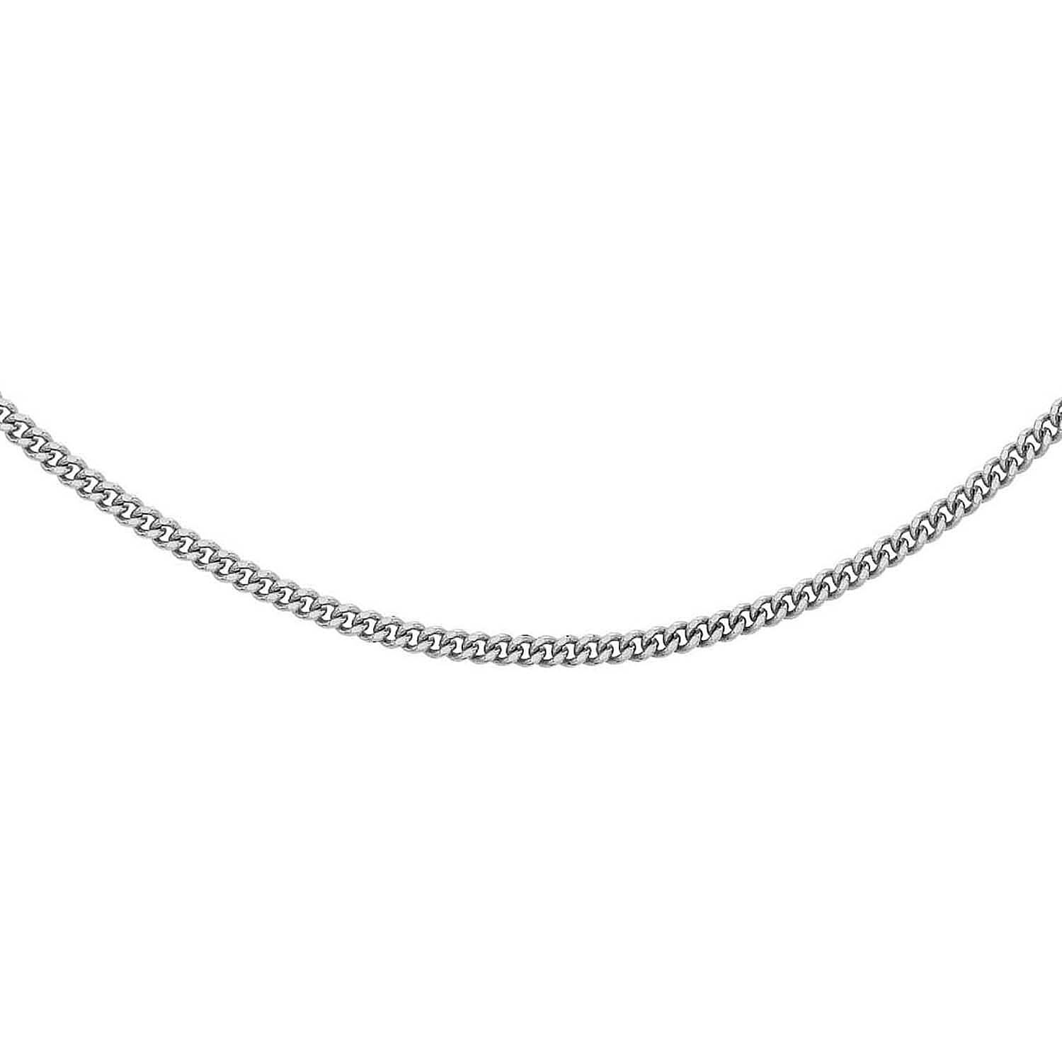 Diamond Cut Curb Chain 18 Inch in 9K White Gold 7591895 0