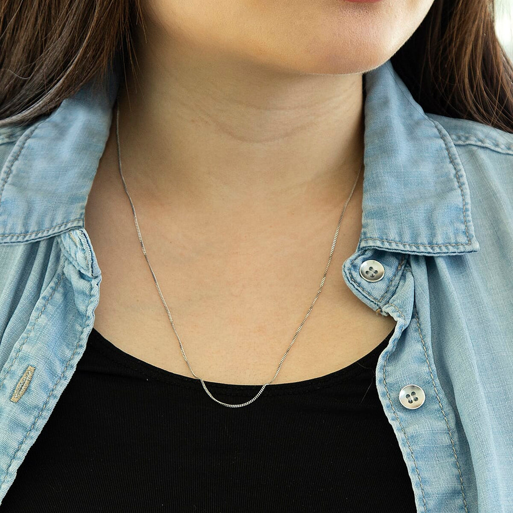 9K White Gold  Chain (Size - 20),  Gold Wt. 1.6 Gms