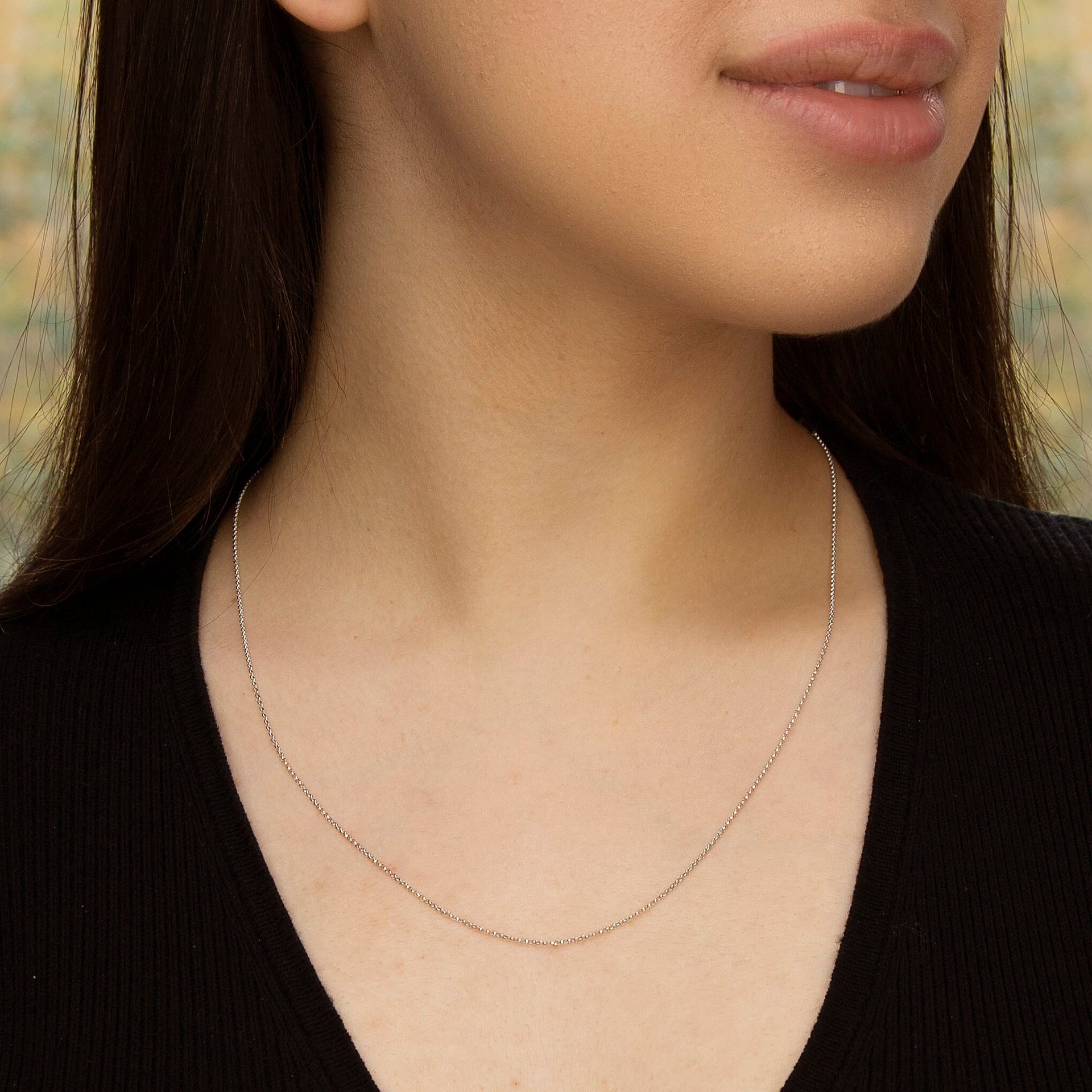 1.2mm Round Belcher Chain 20 Inch in 9K White Gold 7591477 1