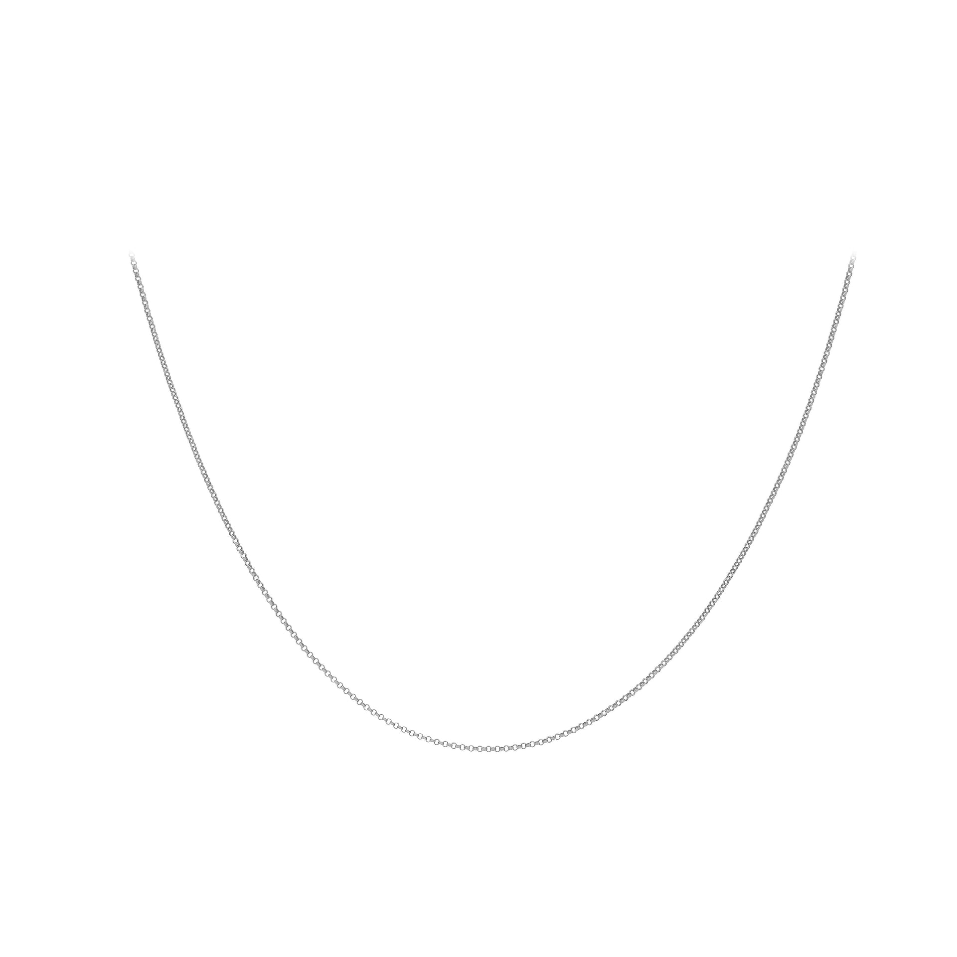 1.2mm Round Belcher Chain 20 Inch in 9K White Gold 7591477 2