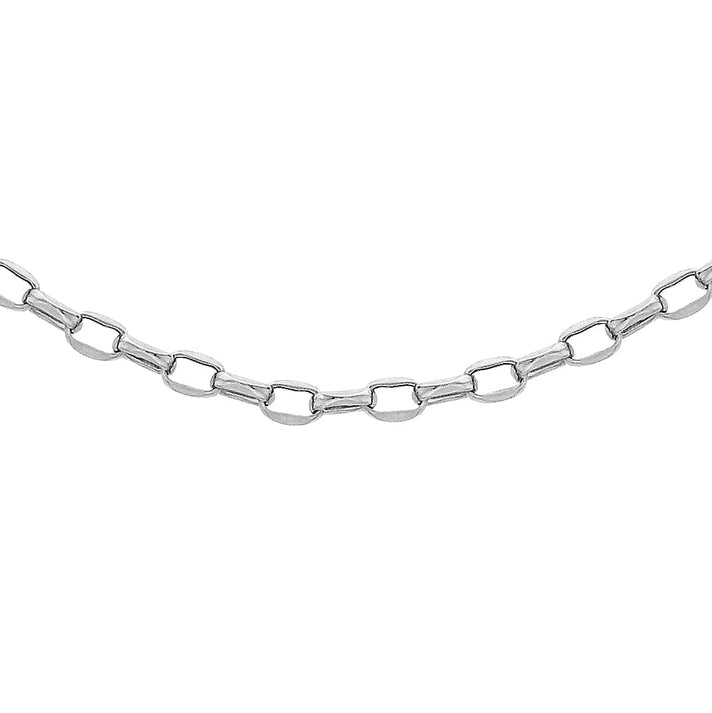 Diamond Cut Oval Belcher Chain 20 Inch in 9K White Gold 7591005 1
