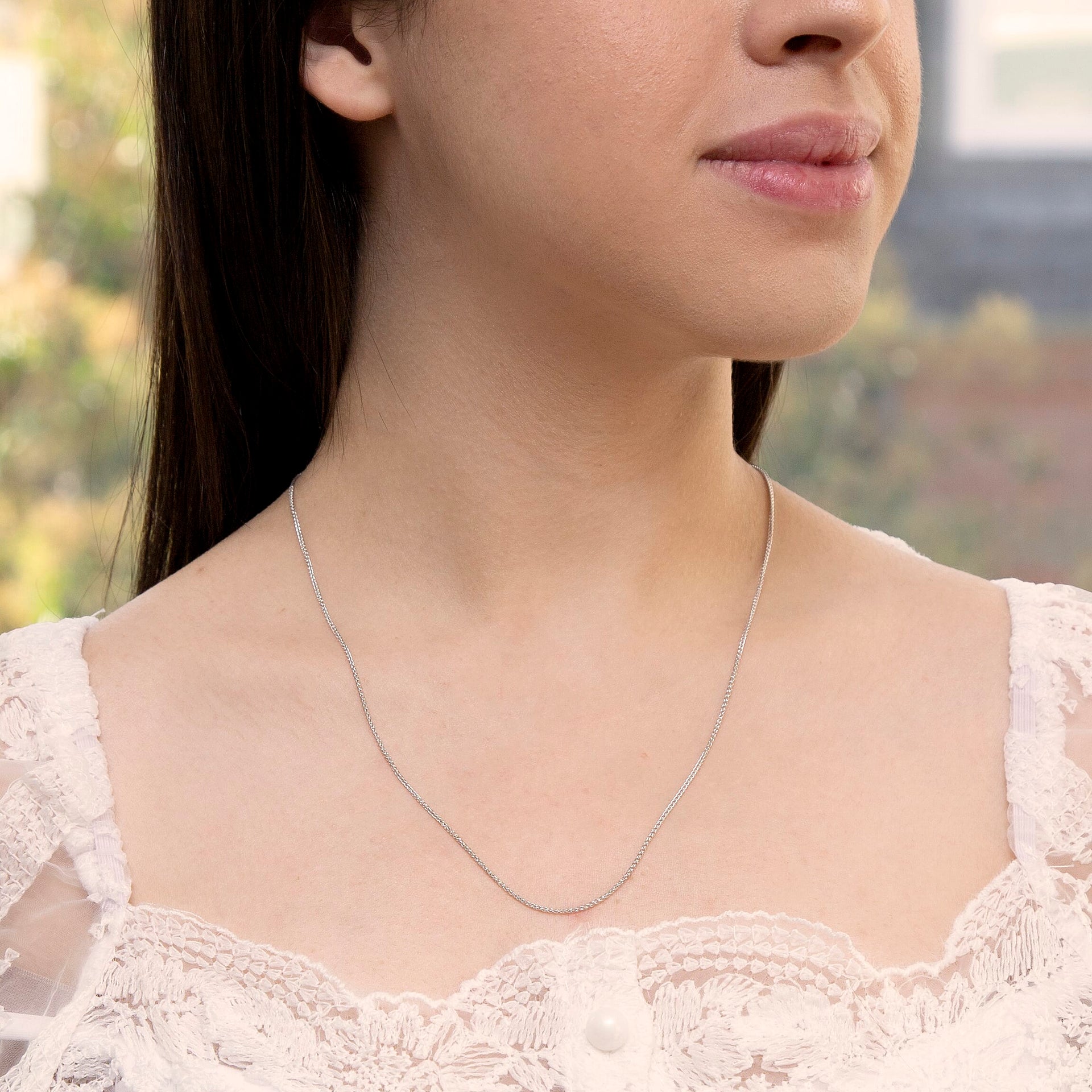 1.3mm Spiga Chain 20 Inch in 9K White Gold 7582904 1
