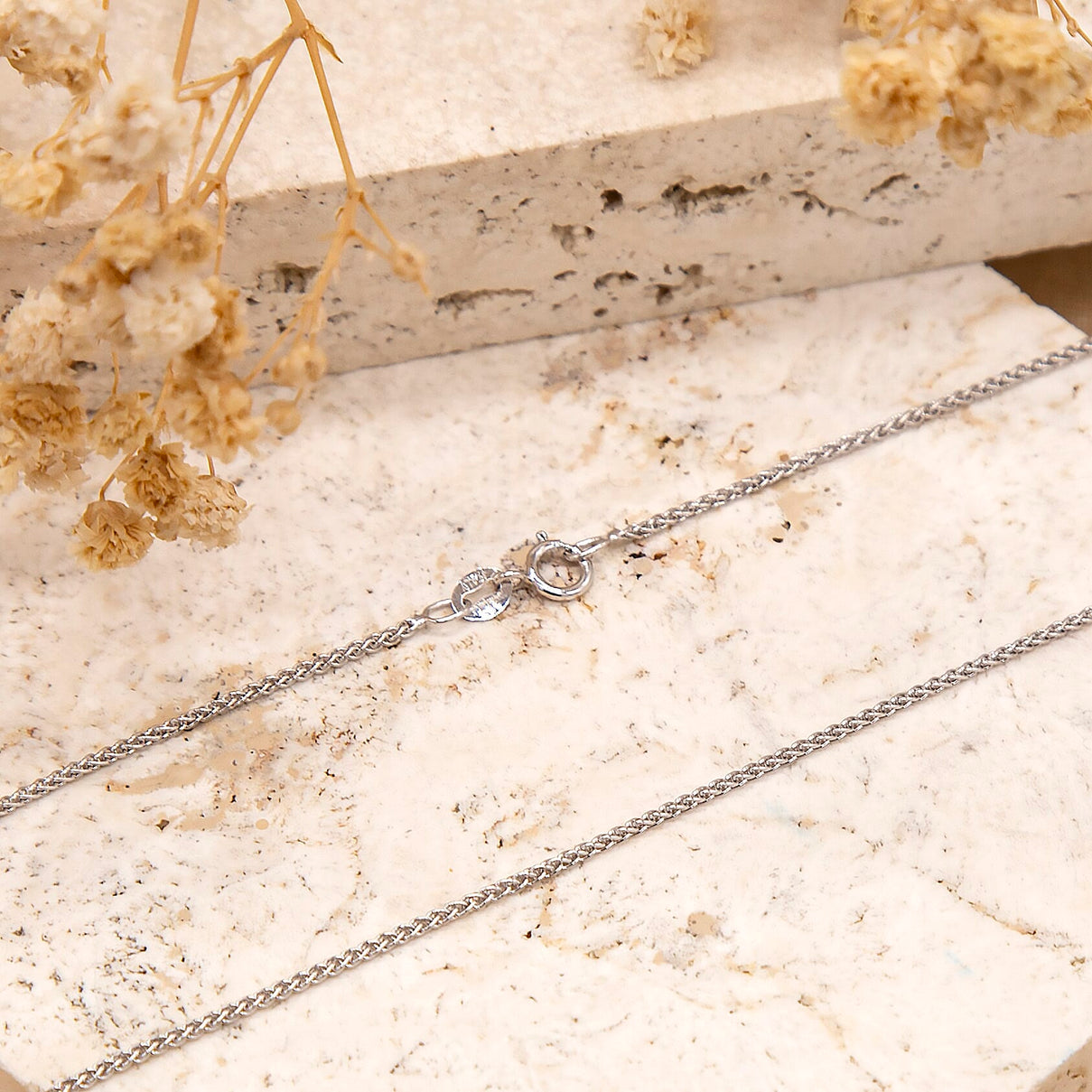 1.3mm Spiga Chain 20 Inch in 9K White Gold 7582904 4