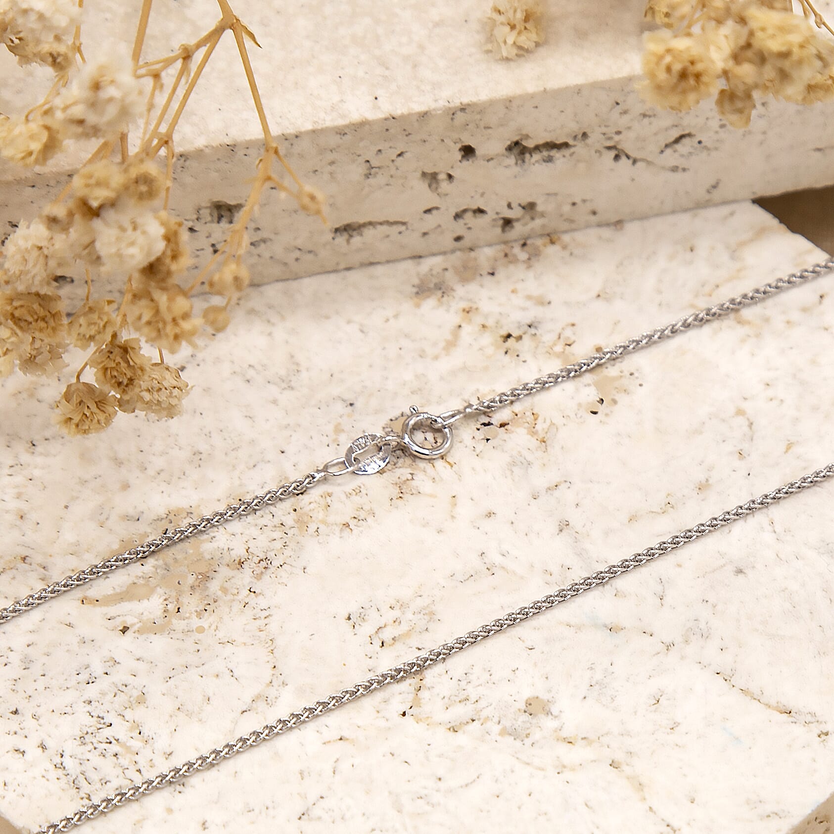 1.3mm Spiga Chain 20 Inch in 9K White Gold 7582904 4